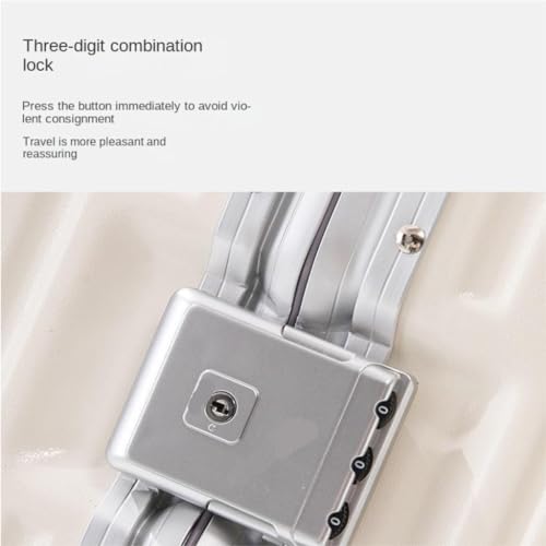 Suitcase Fashionable Multifunctional Large Capacity Trolley Case Aluminum Frame Password Box 22 Inches Travel Suitcase Tags(Black)4