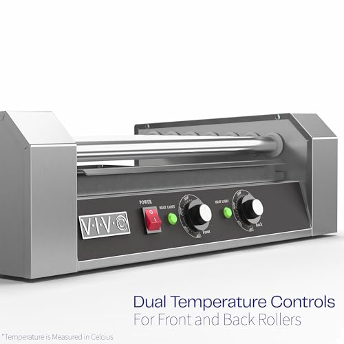 VIVO Electric 18 Hot Dog 7 Roller Grill Warmer, Stainless Steel, Commercial and Household 900W Machine, HOTDG-V007 - Thumbnail 3