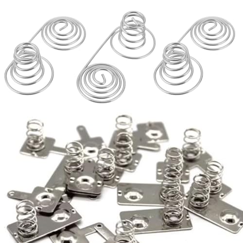ECSiNG 20 Stück Batterie-positive negative Umwandlungsfeder, 9 x 27 mm, Stahl, vernickelte Feder für Fernbedienungen, Spielzeug, Taschenlampen