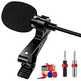 Lavalier Mikrofon für Smartphone, Mini Omnidirectional Kondensator-Mikrofon für iPhone & Android mikrofon Smartphone Laptop für Interview Ansteckmikrofon Videokonferenz Podcast Voice,Jack 3.5 mm