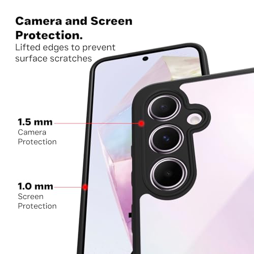 Image of RIGGEAR Shockproof Sleek Hybrid Armor Back Cover Case Compatible with Samsung Galaxy A35 5G (Clear PC + Black TPU Bumper)