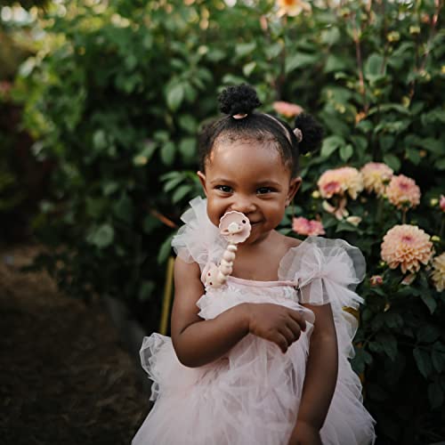 Image of FRIGG Daisy SilkySoft Silicone Baby Pacifier | Made in Denmark | BPA-Free (Biscuit /Lily Pad, 0-6 Months)