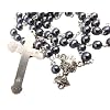 Westmon Works First Holy Communion Rosary Beads with Metal Crucifix & Center for Him Deluxe Set with Gift Bag
