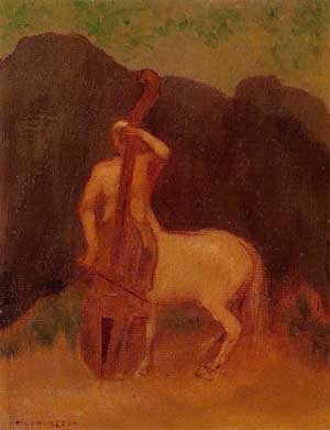 Peinture à l'huile de Odilon Redon Centaur with Cello reproduction sur toile haute définition