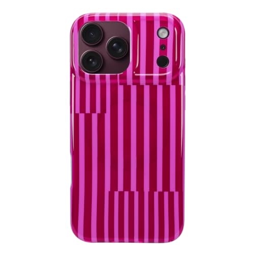 SOKAD Magnetic for iPhone 18 Pro Max Case Cute Fashion, Dark Red Stripes