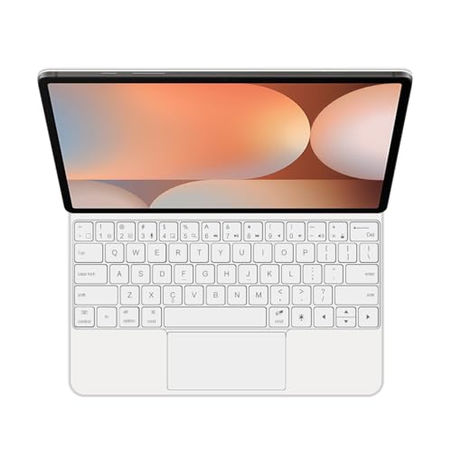 GUPENAA Keyboard Case for Samsung Galaxy Tab S8 Ultra 14.6 2022 (SM-X900/X906) Easy-Set Magic Floating Cantilever Stand 7 Colors Backlight Built-in Trackpad White English