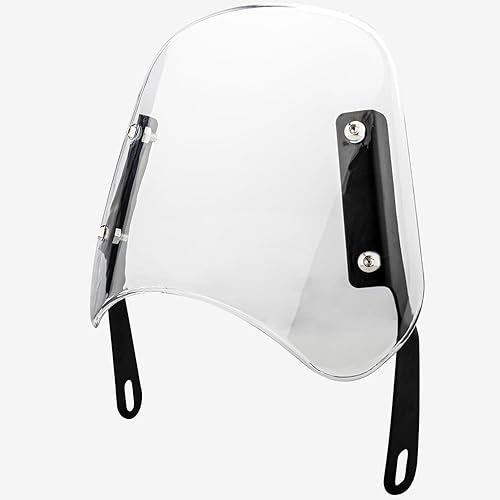 Miniatura 3 de Parabrisas universal pequeño para motocicleta, deflector de viento delantero con soporte de montaje para motocicleta de 7 pulgadas, compatible con