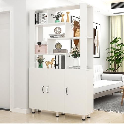 Meihkkud Minimalist Wood Divider, Modern Open Shelf Storage Cabinet for