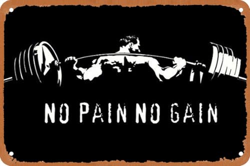 No Pain No Gain Gym Sign - Motivational Wall Art
