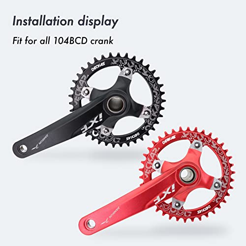 DJC Bike Plato 104mm BCD Redondo/Oval MTB 104BCD 34T para 7/8/9/10/11/12 Velocidades Dientes Estrecho Ancho Aluminio 7075 Super Ligero miniatura 6