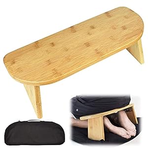 Banc de Méditation à Genoux avec Pieds de Banc de Méditation en Bambou Pliable – Chaise à Genoux – Tabouret De Yoga en Bois, Tabouret à Genoux Parfait Ergonomique