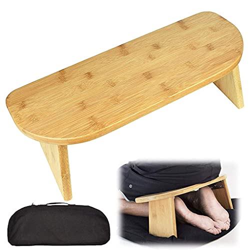 Banc de Méditation à Genoux avec Pieds de Banc de Méditation en Bambou Pliable - Chaise à Genoux - Tabouret De Yoga en Bois, Tabouret à Genoux Parfait Ergonomique