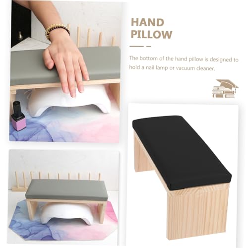 HONITANO Profesjonalna Poduszka Dłoń Do Manicure z Naturalnego Drewna Ergonomiczna Podpórka Do Paznokci Salonie