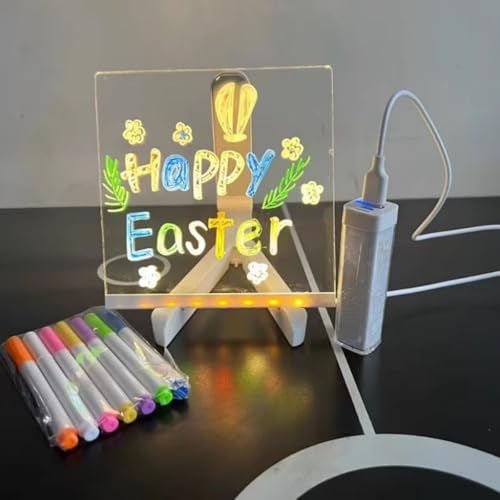 BakGelAl LED Işıklı Yazı ve Çizim Panosu, Silinebilir Fosforlu Kalemli, Not Tahtası, Led’li Çocuk Çizim Panosu, Işıklı Mesaj Tahtası,