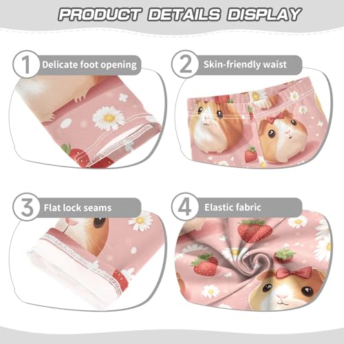 Guinea Pigs Strawberry Flowers Girls Leggings Kids Yoga Pants Dance Active Tights 4T3