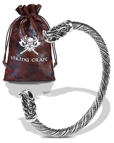 Cadeau viking idéal : bracelet homme VIKING CRAFT en acier inoxydable avec symboles anciens