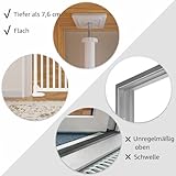 unipaws Katzenschutzgitter 190 cm extra hoch, automatisch schließend, ohne Bohren, Türschutzgitter für Katzen & Hunde, 53–86 cm Breite, Weiß