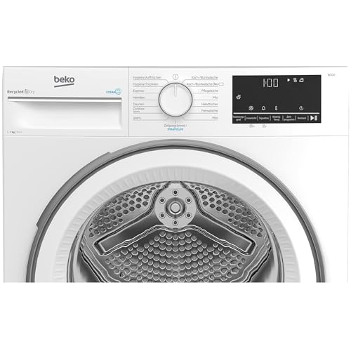 Beko B3T41239 Wäschetrockner 7KG, Frontlader Wärmepumpentrockner, Allergikergeeignet, 15 Programme, Dampffunktion, Extra schlank (54,3cm tief), Multifunktionsdisplay, Schontrommel, Weiß – Bild 6