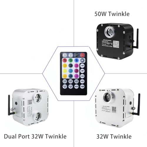 Image of AZIMOM 28keys Remote Control of Twinkle& Music Mode Fiber Optic Light Source