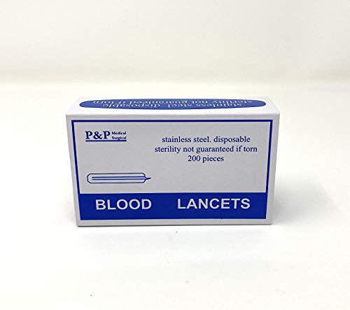 Disposable Stainless Steel Lancets Individually Foil Wrapped By P&P Medical Surgical Box Of 200 #TOP2