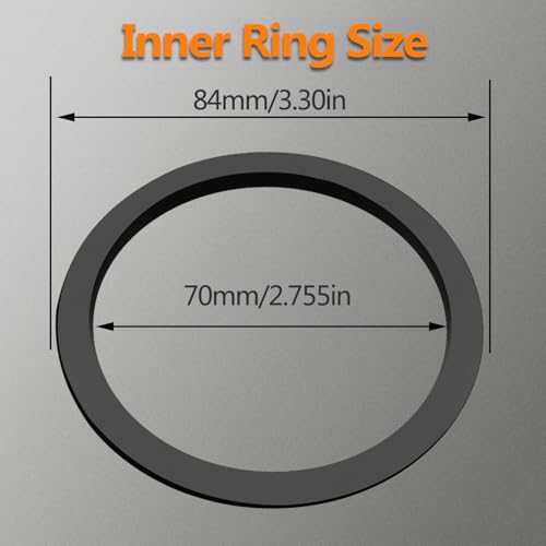 Image of Aluminum Alloy Vent Inner Rings Kit for Toyota Tacoma 2016-2023 (4pcs Black) - Air Conditioner Vent Trim Rings, Metal Interior Upgrade Accessories