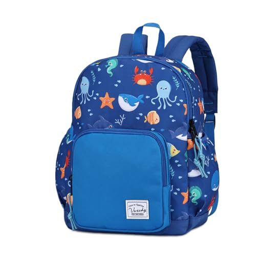 VASCHY Small Toddler Backpack for Boys, Cute 12in Mini Backpack for 3-4Years Baby Kids with Chest Buckle Blue Ocean by VASCHY - Used condition - US$17.37