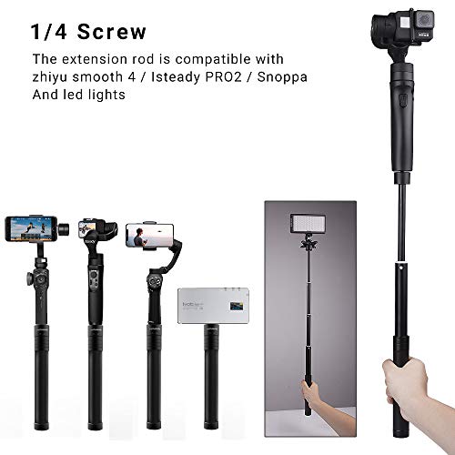 Pergear Extensor (Nova versão em 2019) para Zhiyun Smooth 4, Hohem Isteady Mobile 2, Hohem Isteady P