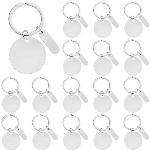 Porte-clés en acier inoxydable pour graver des médailles d'identification et cadeaux DIY