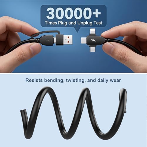Image of Verilux PD 240W Type C Cable Fast Charging with 480Mbps Data Sync 6.6FT | Multi C Type Charger Cable with USB-C & Lighting Connectors and USB-A /USB-C Input for iPhone 17 /16 /15, Galaxy S26 /S25 /S24