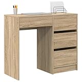 vidaXL Escritorio Roble Sonoma 90 x 37.5 x 75 cm Madera de ingeniería, Espacio con estantes