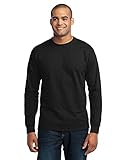 Port & Company Men's Tall Long Sleeve 50/50 Cotton/Poly T Shirt LT Jet Black
