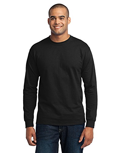 Port & Company Tall Long Sleeve Core Blend Tee LT Jet Black