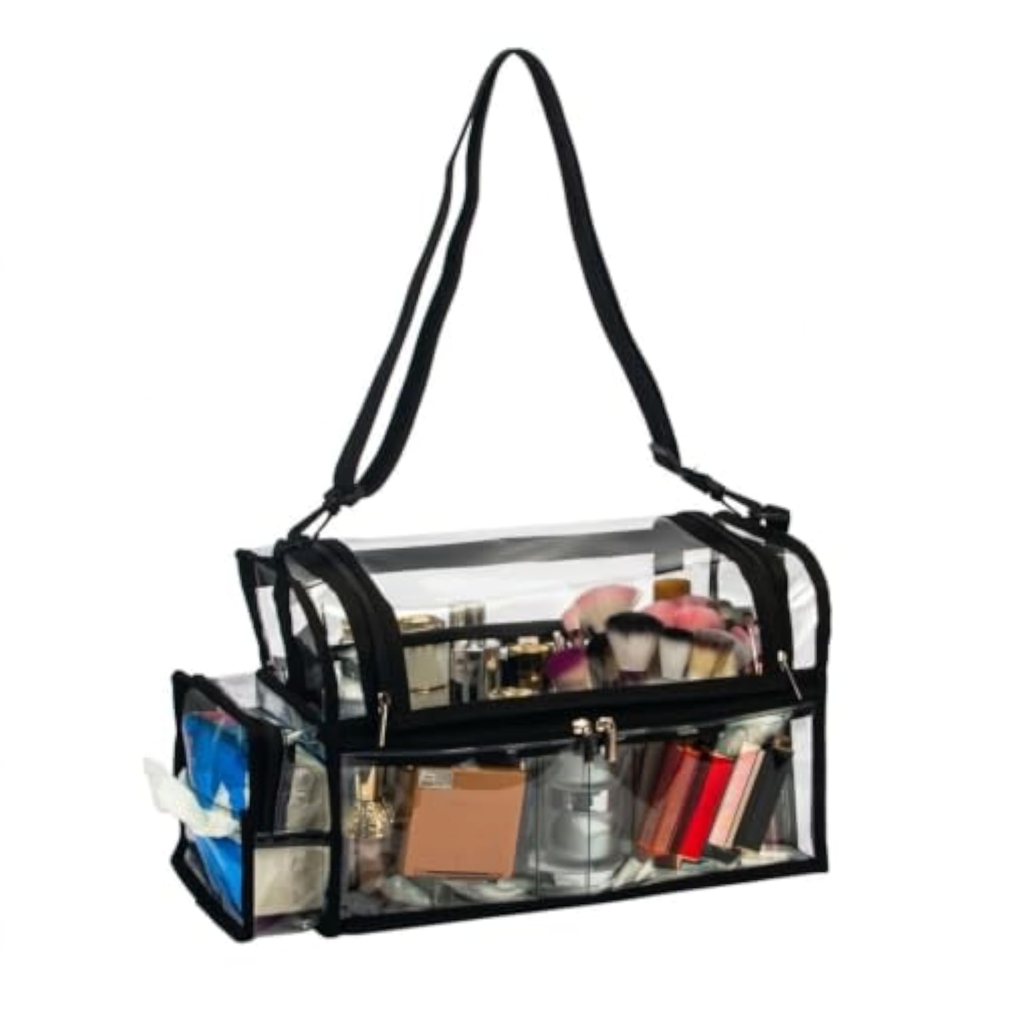 Large Professional Free Standing Clear PVC Makeup Artist Bag