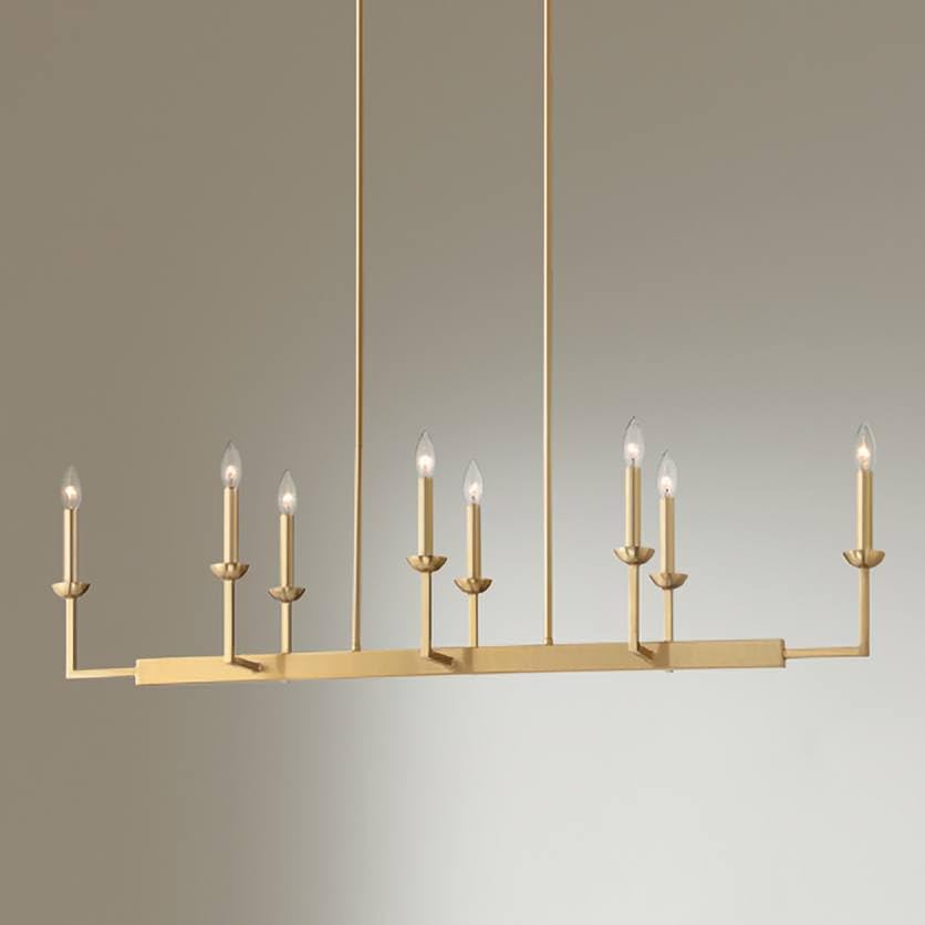 Possini Euro Design Kime Warm Gold Linear Pendant Chandelier