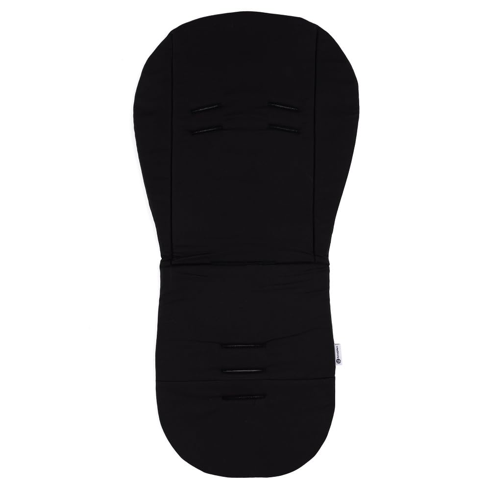 Petite&Mars Foamy Memory Foam Liner Coussin de siège universel pour poussette, buggy, anti-choc, coton, noir