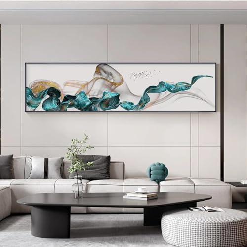 Bannière décorative maison toile abstraite soie fluide grand format