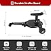 Universal Stroller Board with Seat – 2-in-1 Stroller Ride-On Board for Toddler, Removable Seat, Adjustable Attachment for Most Strollers