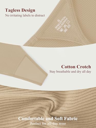Image of Cotton Thongs for Women G-String Breathable Underwear Low Rise T-back Panties Comfortable Stretch 6 Pack