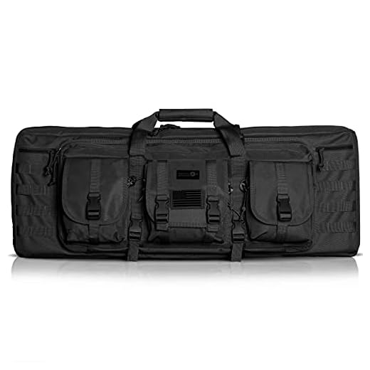 Double Rifle Bag | 2 Rifles + 2 Pistols Tuckable Backpack Straps | Combat Veteran Owned Company | Waterproof Padded Lockable Carbine or Long Gun Case (Tactical Black, 36" x 12" Double Rifle Case)