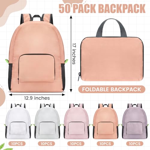 Image of Eccliy 50 Pack Backpacks Bulk 17 Inches Back Pack Basic Backpack for Adult Lightweight Outdoor Travel Bookbags(5 Light Color)