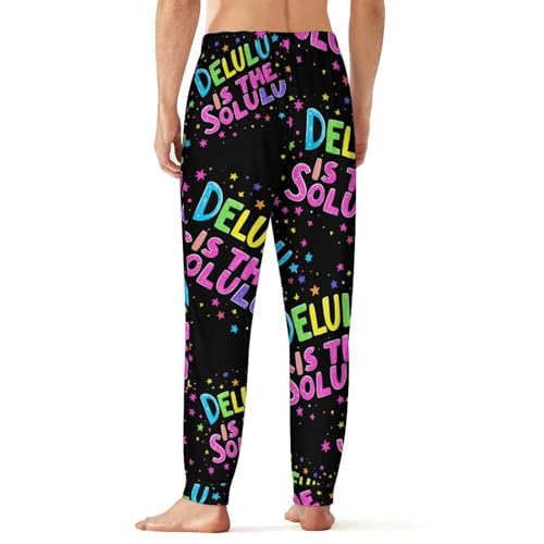 Delulu Is The Solulu Breathable Mens Pajama Pants Lounge Sleep PJ Bottoms Sleepwear Jogger2
