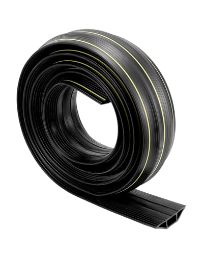 Miniatura 7 de Qwork Canaleta Cables Suelo, 3 M, Protector De Cable, 3 Canales, Oculta Y Protege Cables Y Alambres
