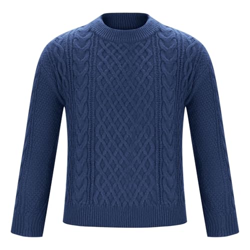 Chunky Knit Sweaters for Men Fall 2025 Vintage Cable Crewneck Pullover Oversized Soft Knit Jumper Casual Loose Top3