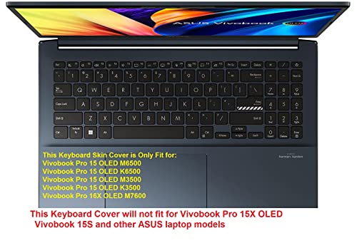 Image of RAYA Silicone Keyboard Skin Cover for ASUS Vivobook Pro 15 OLED Laptops ( only fit for Vivobook Pro 15 OLED Models M3500 / K3500 / M6500 / K6500 ) (TPU Clear)
