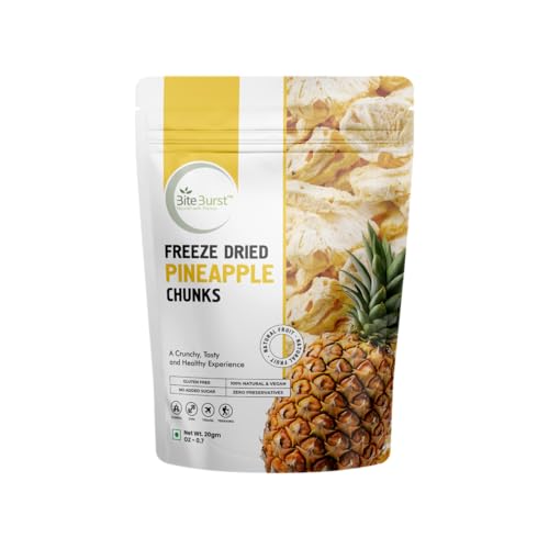 Biteburst Freeze Dried Pineapple Chunks Fruit Snack – Crunchy Rea...