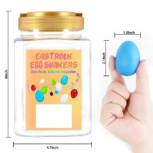 EASTROCK 30PCS Plastic Egg Shakers Percussion Musical Maracas Easter Eggs with a Bottle Packing Great Rhythm Learning Toy for Kids, DIY Painting, Easter Egg Hunts and Easter Gift - Thumbnail 2