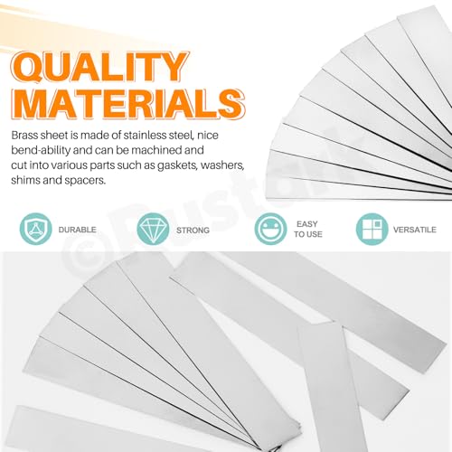 Rustark Edelstahl Blechstreifen Edelstahlblech Metallstreifen Metallplatte zum DIY Reparatur (Silber, 0.02MM)