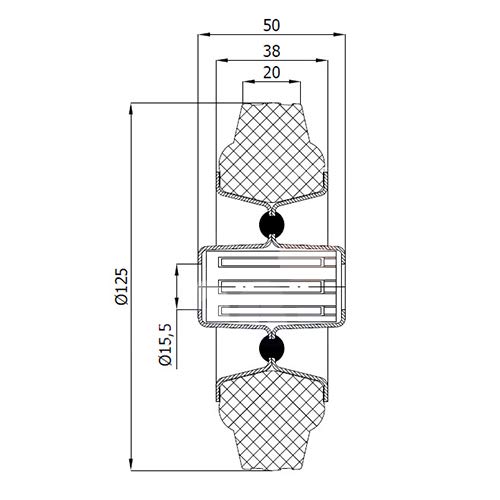 Roulettes Caoutchouc Plein 125mm 80kg - Kit 4 Roues Avec Vis Et Douilles