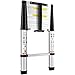 VEVOR Telescoping Ladder, 12.5 FT Aluminum One-button Retraction Collapsible Extension Ladder, 375 LBS Capacity with Non-slip Feet, Portable Multi-purpose Compact Ladder for Home, RV, Loft, ANSI Liste