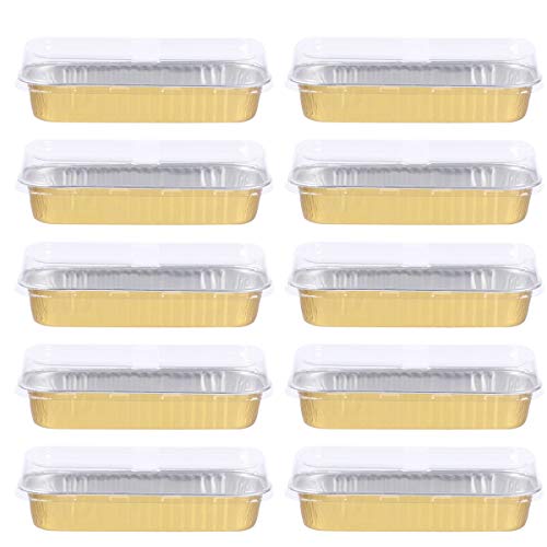 Gaosu Disposable Portable Aluminum Foil Wrapping Boxes, Bakeware, Cake Pan, Baking Tray, Kitchen, Dessert, Baking, Meal Prep, Takeout(Yellow)